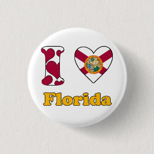 Badge Rond 2,50 Cm J'aime la Floride