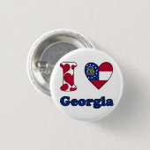 Badge Rond 2,50 Cm J'aime la Géorgie (Devant & derrière)