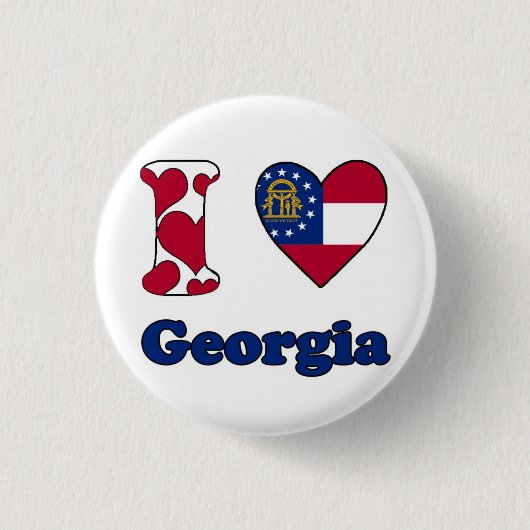Badge Rond 2,50 Cm J'aime la Géorgie (Devant)