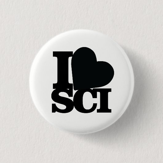 Badge Rond 2,50 Cm J'aime la goupille de la Science (Devant)