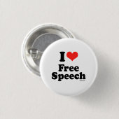 BADGE ROND 2,50 CM J'AIME LA LIBERTÉ D'EXPRESSION (Devant & derrière)