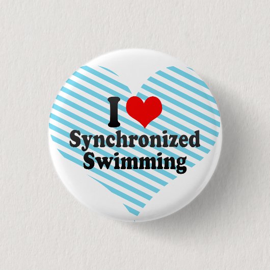 Badge Rond 2,50 Cm J'aime la natation synchronisée (Devant)