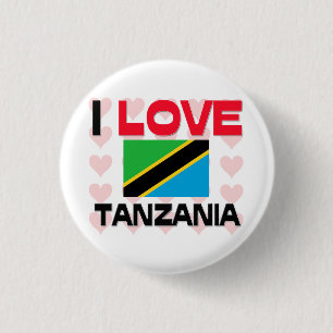 Badge Rond 2,50 Cm J'aime la Tanzanie