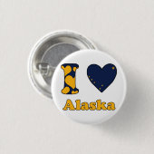 Badge Rond 2,50 Cm J'aime l'Alaska (Devant & derrière)