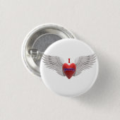 Badge Rond 2,50 Cm J'aime le bouton de chiens (Devant & derrière)