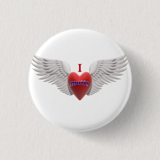 Badge Rond 2,50 Cm J'aime le bouton de chiens (Devant)