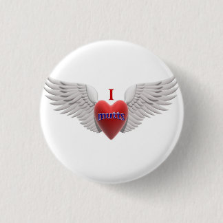 Badge Rond 2,50 Cm J'aime le bouton de chiens