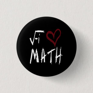 Badge Rond 2,50 Cm J'aime le bouton de maths