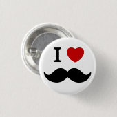 Badge Rond 2,50 Cm J'aime le bouton de moustache (Devant & derrière)