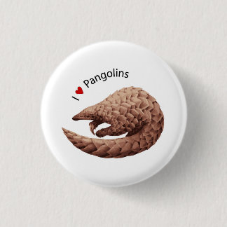 Badge Rond 2,50 Cm J'aime le bouton de Pangolins