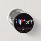 Badge Rond 2,50 Cm J'aime le bouton de Paris (Devant & derrière)