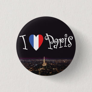 Badge Rond 2,50 Cm J'aime le bouton de Paris