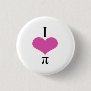 Badge Rond 2,50 Cm J'aime le bouton de pi