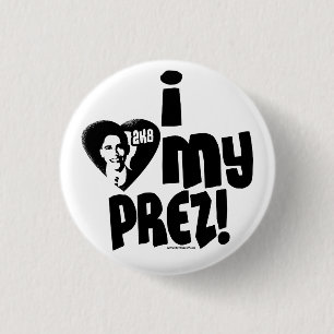 Badge Rond 2,50 Cm J'aime le bouton d'Obama