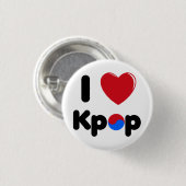 Badge Rond 2,50 Cm J'aime le bouton kpop (Devant & derrière)