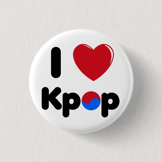 Badge Rond 2,50 Cm J'aime le bouton kpop (Devant)