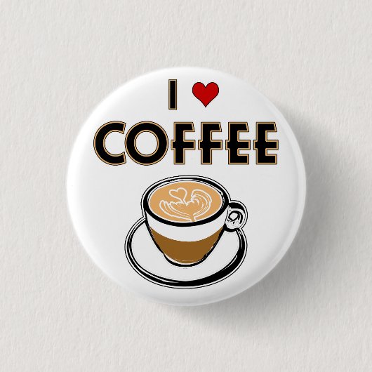 Badge Rond 2,50 Cm J'aime le café (Devant)