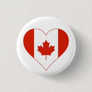 Badge Rond 2,50 Cm J'aime le coeur du Canada