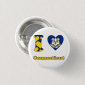 Badge Rond 2,50 Cm J'aime le Connecticut (Devant & derrière)