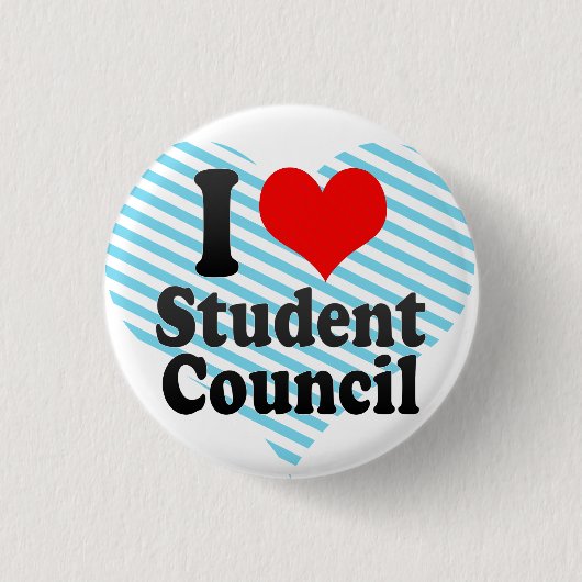 Badge Rond 2,50 Cm J'aime le Conseil d'étudiant (Devant)