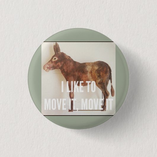 Badge Rond 2,50 Cm J'aime le déplacer - âne (Devant)