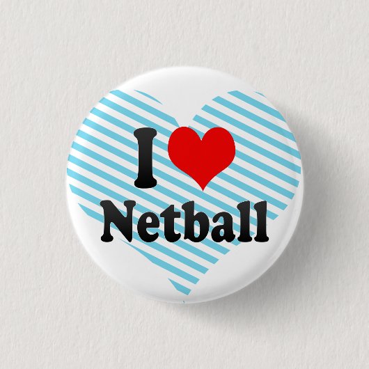 Badge Rond 2,50 Cm J'aime le net-ball (Devant)
