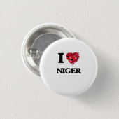 Badge Rond 2,50 Cm J'aime le Niger (Devant & derrière)