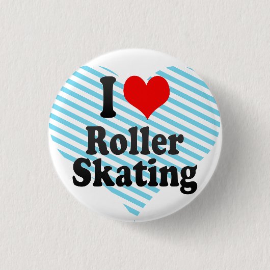 Badge Rond 2,50 Cm J'aime le patinage de rouleau (Devant)