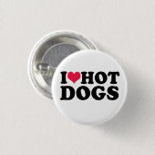 Badge Rond 2,50 Cm J'aime le Sweatshirt Hot Dogs (Devant & derrière)