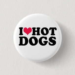 Badge Rond 2,50 Cm J'aime le Sweatshirt Hot Dogs