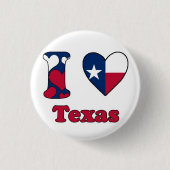 Badge Rond 2,50 Cm J'aime le Texas (Devant)