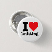 Badge Rond 2,50 Cm "J'aime le tricot" (Devant & derrière)