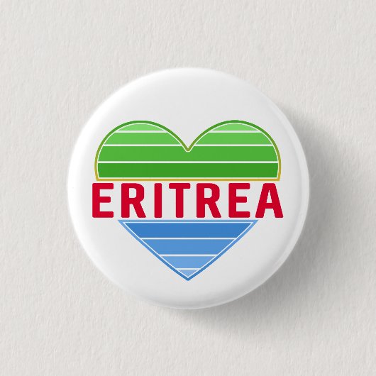 Badge Rond 2,50 Cm J'aime l'Erythrée, coeur érythréen (Devant)