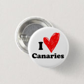 Badge Rond 2,50 Cm J'aime les Canaries (Devant & derrière)