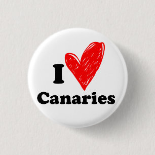 Badge Rond 2,50 Cm J'aime les Canaries
