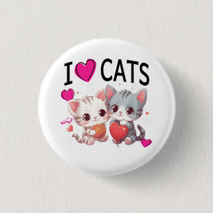 Badge Rond 2,50 Cm J'aime les chats Chemise Juste une fille qui aime 