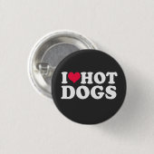 Badge Rond 2,50 Cm J'Aime Les Chiens Chauds (Devant & derrière)