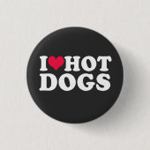 Badge Rond 2,50 Cm J'Aime Les Chiens Chauds (Devant)
