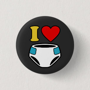 BADGE ROND 2,50 CM J'AIME LES DIAPERS