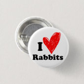 Badge Rond 2,50 Cm J'aime les lapins (Devant & derrière)