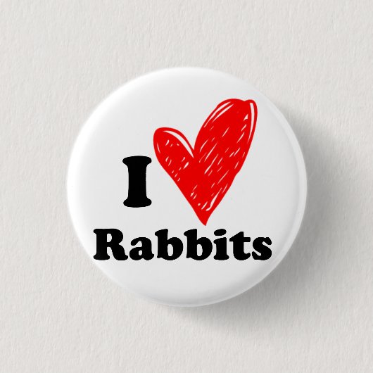 Badge Rond 2,50 Cm J'aime les lapins (Devant)
