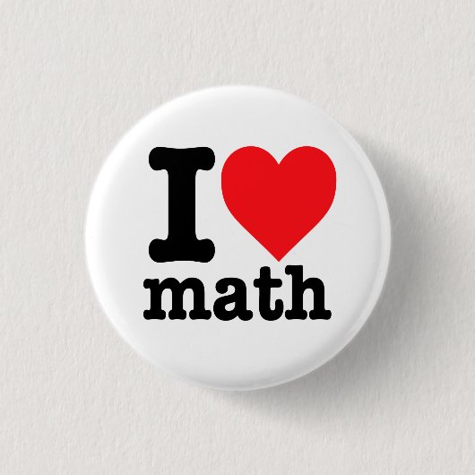 Badge Rond 2,50 Cm "J'aime les maths" (Devant)