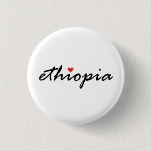 Badge Rond 2,50 Cm J'aime l'Éthiopie