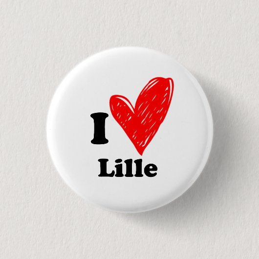 Badge Rond 2,50 Cm J'aime Lille (Devant)