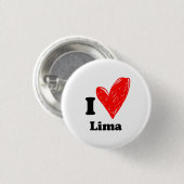 Badge Rond 2,50 Cm J'aime Lima (Devant & derrière)