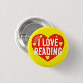 Badge Rond 2,50 Cm J'Aime Lire Classe Lecture Récompense (Devant & derrière)