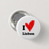 Badge Rond 2,50 Cm J'aime Lisbonne (Devant & derrière)