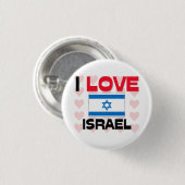 Badge Rond 2,50 Cm J'aime l'Israël (Devant & derrière)