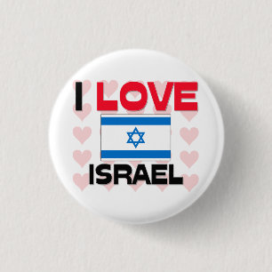 Badge Rond 2,50 Cm J'aime l'Israël
