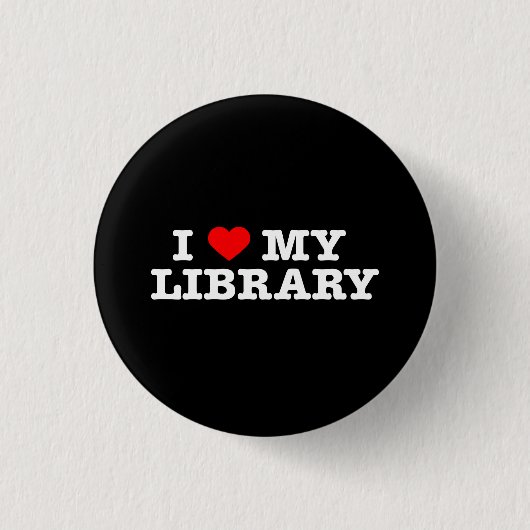 Badge Rond 2,50 Cm J'aime ma bibliothèque (Devant)